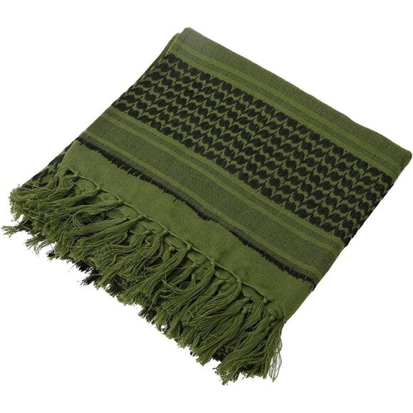 ⚡Men Black and Green 100% Cotton Military Shemagh Tactical Desert Scarf Wrap - Picture 4 of 8